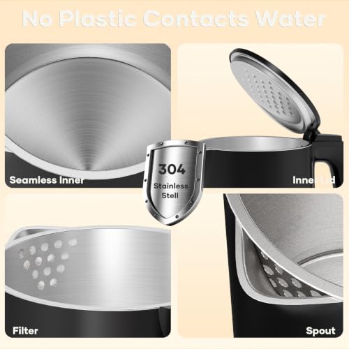 1.7L Stainless Steel Electric Kettle, Cool-Touch Rapid Boil Water Boiler