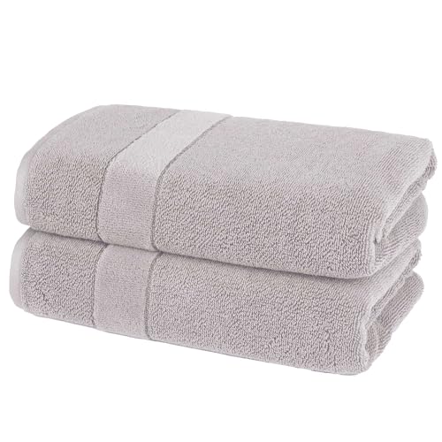 Luxury Turkish Cotton Fingertip Towels - Set of 2, 12x20 Inch, Light Grey