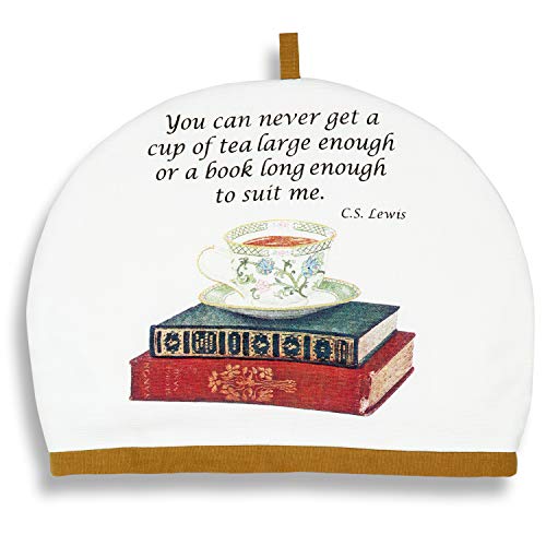 Teacup and Books Cotton Tea Cozy - Insulated Teapot Warmer