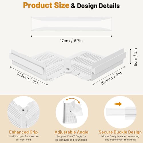 Adjustable Bed Sheet Holders with Anti-Slip Clips for Secure Fit