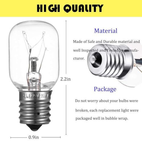E17 Microwave Light Bulb 125V 40W, 2-Pack Replacement for 8206232A