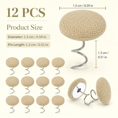 12-Pack Beige Upholstery Twist Pins for Bed Skirts & Headliners
