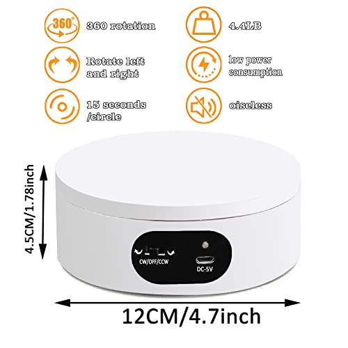 Electric Rotating Display Stand for Tumblers, 360 Degree Motorized Turntable