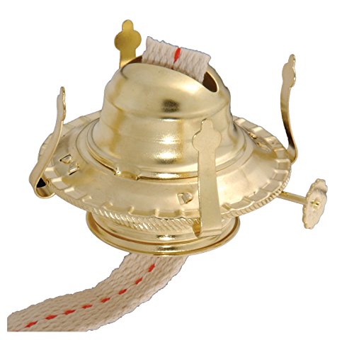 #2 Brass Plated Oil and Kerosene Lamp Burner with Cotton Wick & Collar
