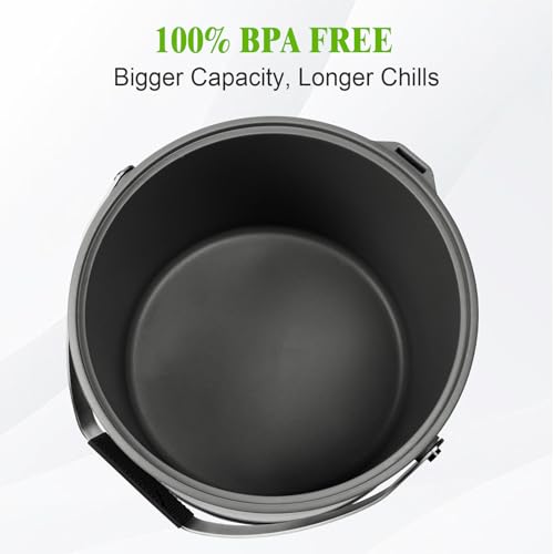 5QT Insulated Ice Bucket with Lid and Scoop for Parties (4.8L, Black)