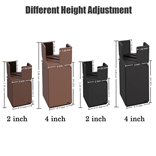 Adjustable Bed Risers 4 Inch Heavy Duty Furniture Risers with Screw Clamp