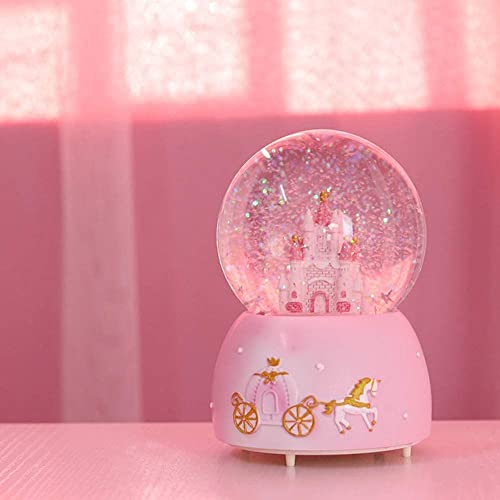 Musical Castle Snow Globe with Rotating Glitter and Color Changing LED Lights