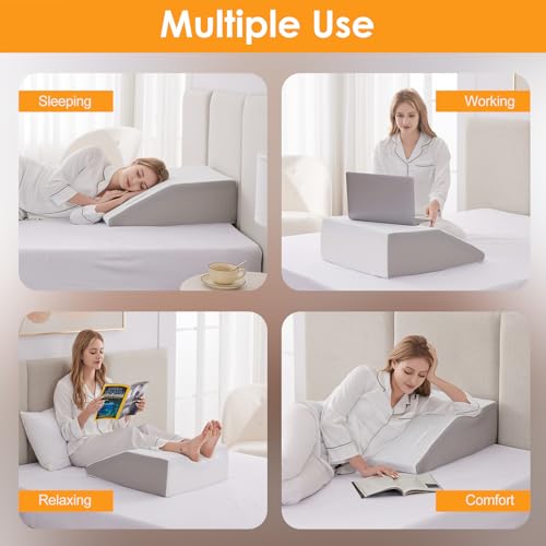 Leg Elevation Pillow for Pain Relief and Swelling, 8 Inch Foam Wedge