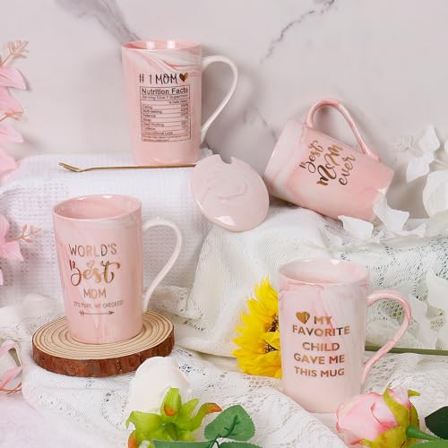 Best Mom Ever Pink Ceramic Coffee Mug 12 oz Gift for Mom - Handcrafted & Dishwasher Safe