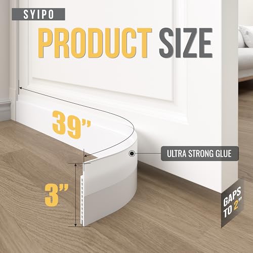 Under Door Draft Stopper for Large Gaps - 3" x 39" Silicone Door Sweep