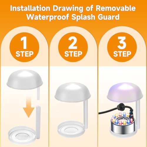 Ultrasonic Mist Maker Fogger with 12 LED Lights and Splash Guard
