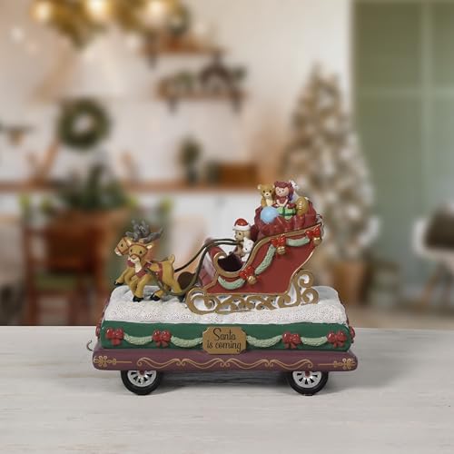 Precious Moments Santa is Coming Resin Figurine - Hand-Painted Christmas Decoration, 5.5 in