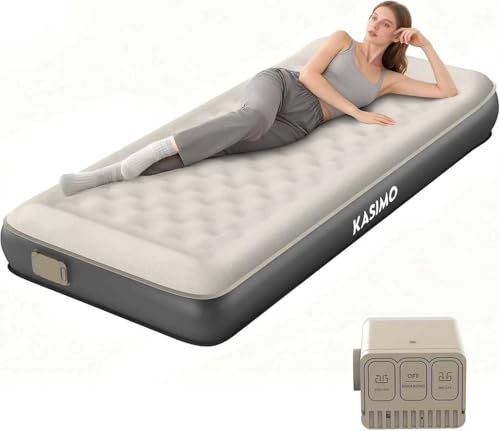 Twin TPU Air Mattress with Cordless Rechargeable Pump for Home & Camping