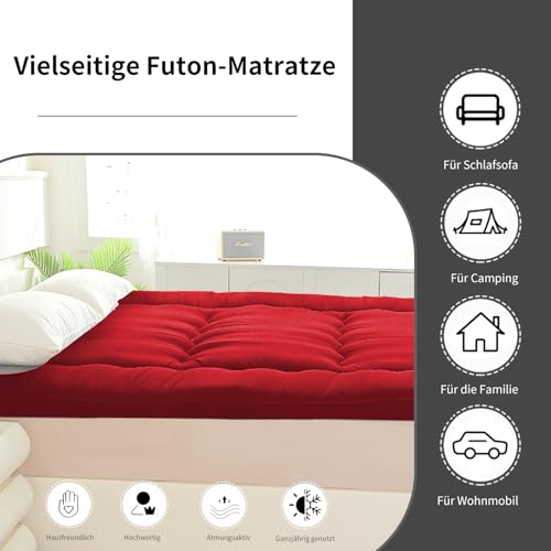 Queen Size Japanese Floor Mattress, Foldable Quilted Futon Bed