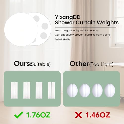 Silicone Shower Curtain Weights - Heavy Duty Magnetic Curtain Weights (8 Pack)