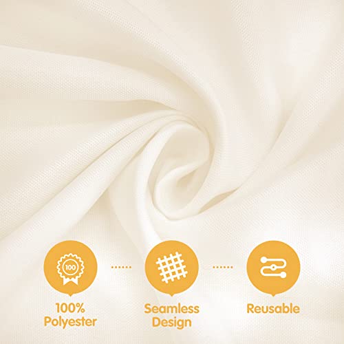 120-Inch Ivory Round Tablecloths 6-Pack - Stain & Wrinkle Resistant Polyester