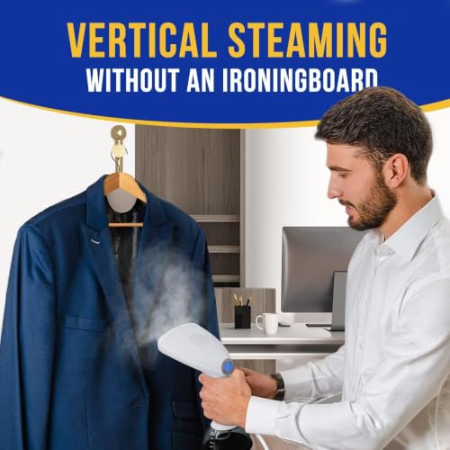 1350W Handheld Clothes Steamer, Portable Fabric Wrinkle Remover 400ML Tank