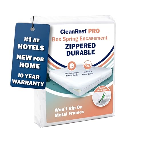 Box Spring Encasement for Allergens & Dust Mites - Water Resistant, MicronOne Barrier (Queen)