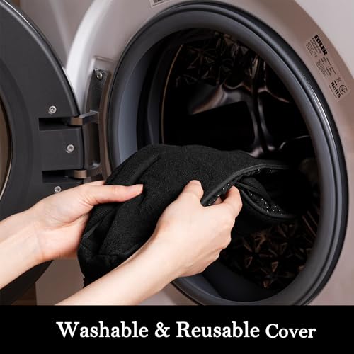 Weighted Door Draft Stopper 38-Inch - Removable Washable Cover, Black