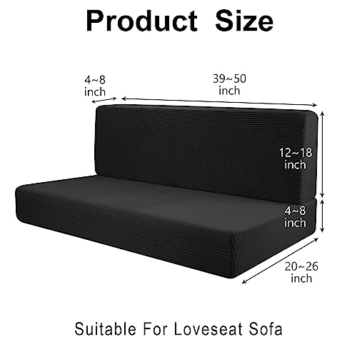 RV Dinette Cushion Covers - Stretchable Sofa Furniture Protector (Black)