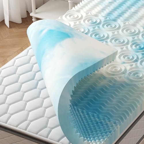 3-Inch Twin Size Memory Foam Mattress Topper with 5-Zone Cooling Gel