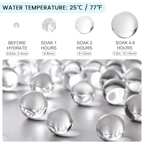 Clear Deco Granules - 16,999 Pcs, 2 Gal Vase Filler, Reusable & Durable
