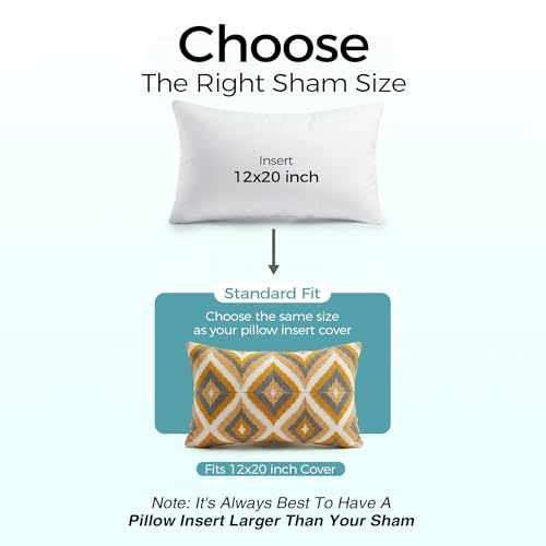 Puredown 12x20 Throw Pillow Insert - Fluffy Down Alternative Cushion Form
