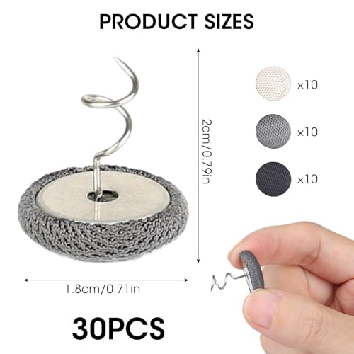 30 Upholstery Pins Set - Durable Fabric Fasteners for DIY Projects