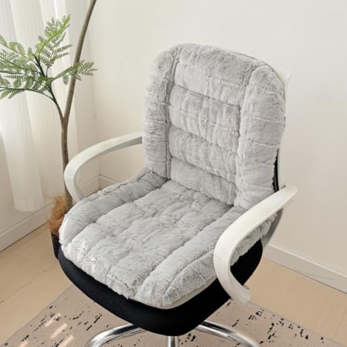 Plush Office Chair Cushion with Back Support, Non-Slip Seat Pad 18.8x35.4in