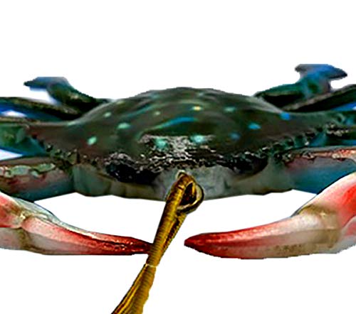 Hand Painted Blue Crab Christmas Ornament - Nautical Maryland Themed Holiday Decor, 4in