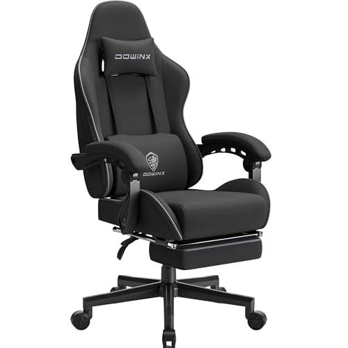 Ergonomic Fabric Gaming Chair with Pocket Spring Cushion and Footrest