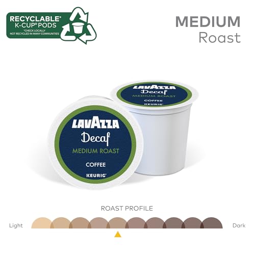 Lavazza Decaf, Single-Serve Keurig K-Cup Pods, Medium Roast Coffee, 60-Count Box (6 Packs of 10)