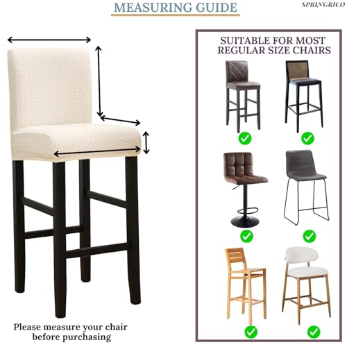 Stretch Bar Stool Covers Set of 4 - Washable Counter Height Seat Covers