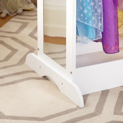 Kids Dress-Up Storage Wardrobe with Mirror and Shelves - White