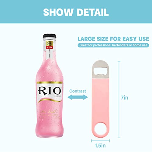 KTOJOY 3 Pack Heavy Duty Stainless Steel Flat Bottle Openers – 7-Inch Beer & Soda Opener Set