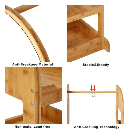 Kids Wooden Dress-Up Storage Wardrobe with Mirror and Hanging Rack