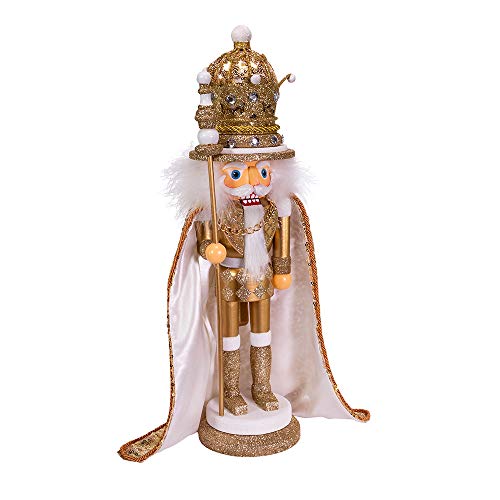 17.5-Inch Gold King Nutcracker - Holiday Decor, Whimsical Christmas Figure
