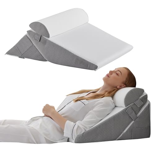 Bedluxe Orthopedic Bed Wedge Pillow Set - Adjustable Memory Foam Support