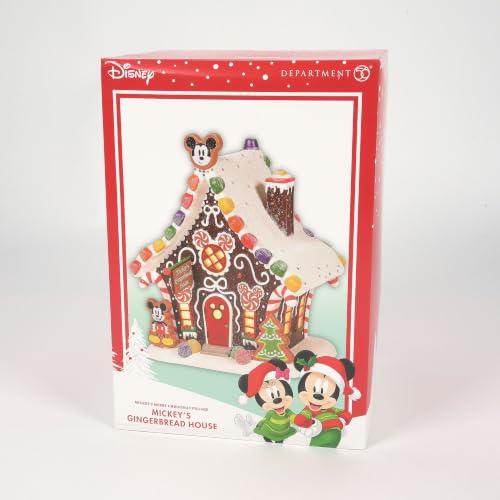 Disney Village Mickey Mouse Gingerbread House Lit Porcelain Building