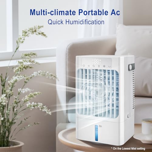 Portable Air Conditioner Fan, 900ml Desktop Evaporative Cooler with 3 Speeds, 120° Oscillation & Timer
