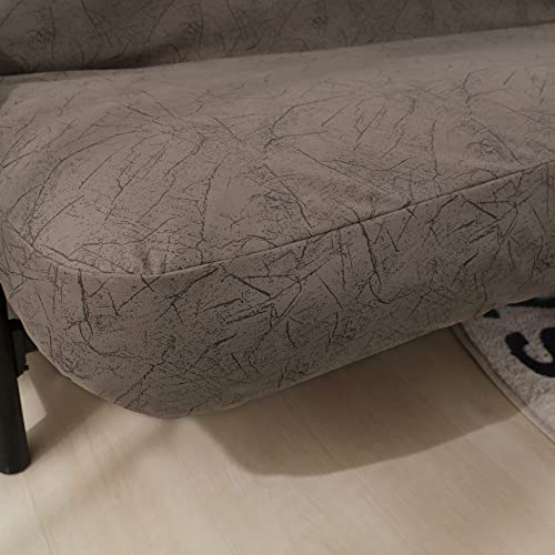 Premium Velvet Full Size Futon Cover with 3-Side Zipper - Coffee