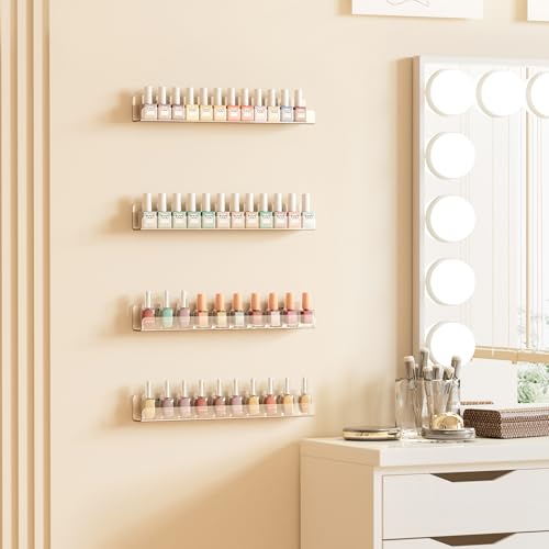 12-Inch Clear Acrylic Floating Shelves - 6-Piece Wall Mount Display Set