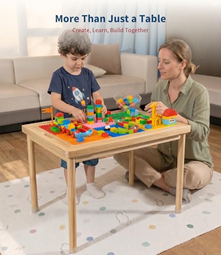 28-Inch Wooden Kids Activity Table with Reversible Top and Storage Bins