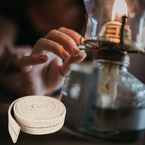 1-Inch Flat Cotton Oil Lamp Wick Roll - 6.5 Feet for Lanterns & Burners