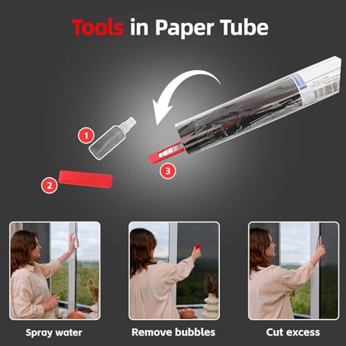 One Way Privacy Window Film - Heat & UV Blocking Tint, 17.5" x 78.74"