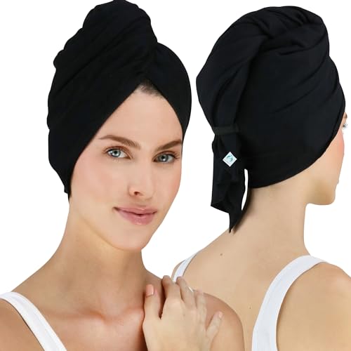 Large Cotton Hair Towel for Long Thick Hair, Anti-Frizz Wrap 29" x 45"