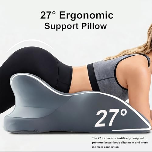 Ergonomic Foam Wedge Pillow with 27° Angled Support for Neck and Waist