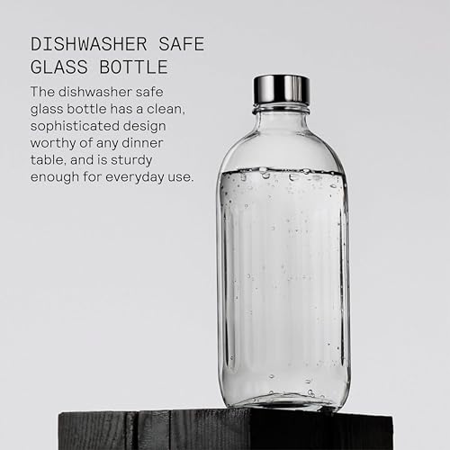 Glass Carbonation Bottle for Carbonator Pro, 800ml Dishwasher Safe
