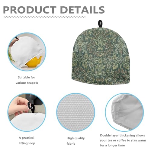 Insulated Floral Tea Cozy for Teapots, Foldable Fabric Tea Pot Cover