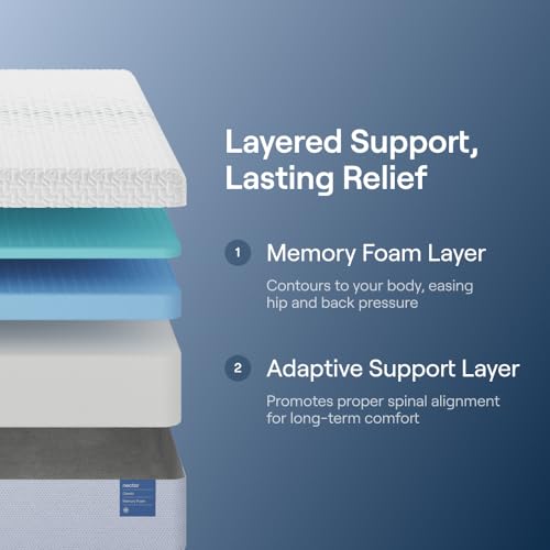 12-Inch Queen Memory Foam Mattress - Cooling Top Layer, Medium Firm
